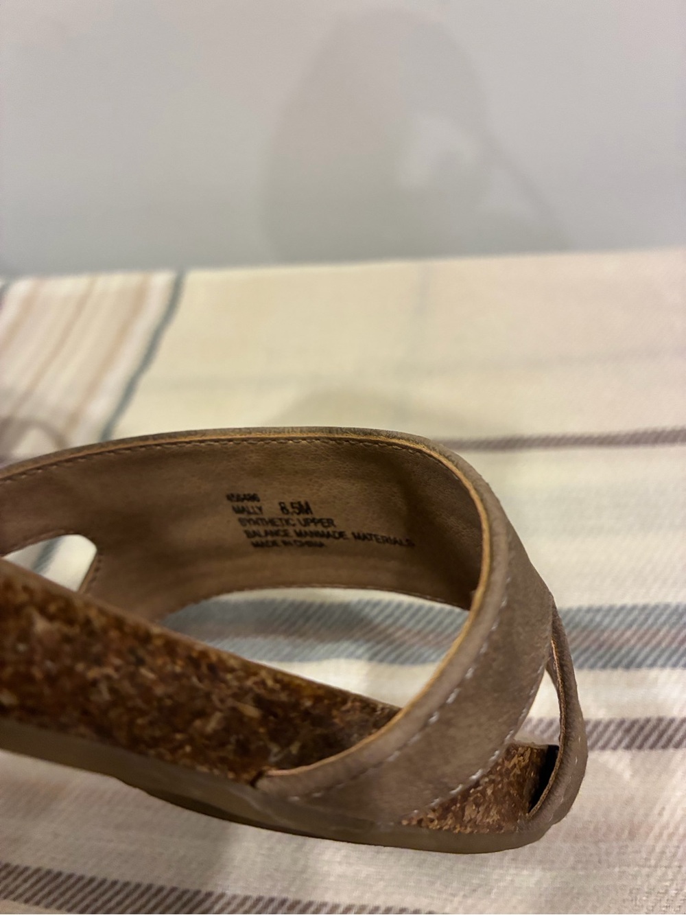Adam Tucker Taupe Suede Ankle-Strap Sandals - Picture 3 of 7